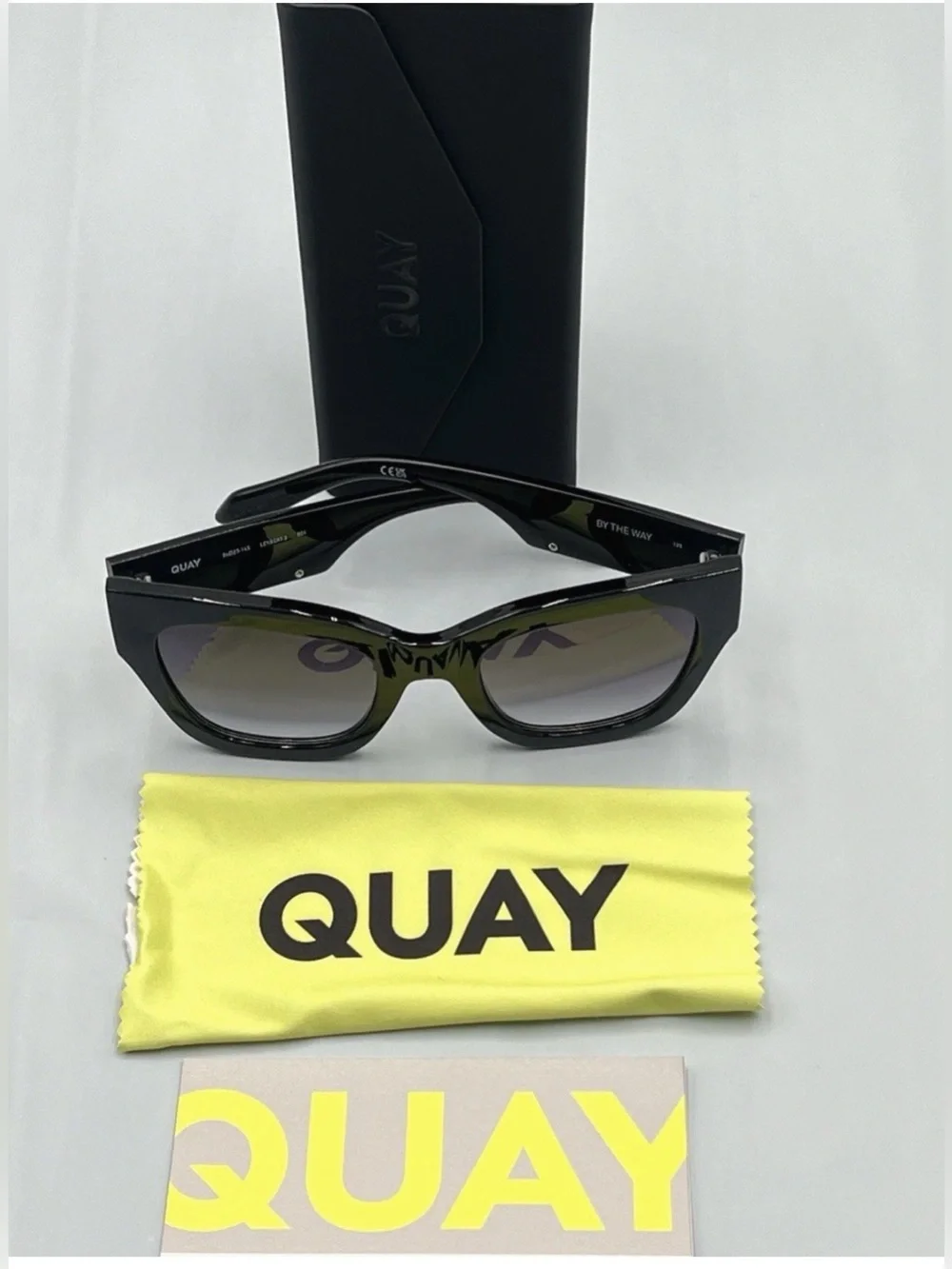 Quay Australia “By The Way” Smoke Lens Black Sunglasses with Gradient Lenses